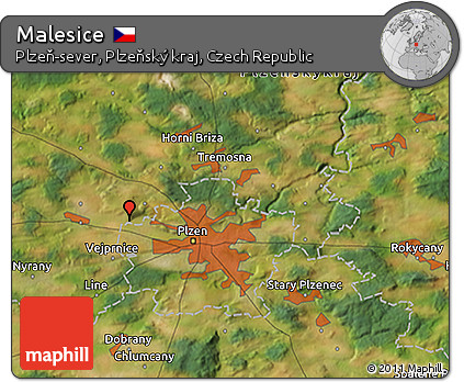 Satellite 3D Map of Malesice