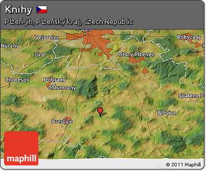 Satellite 3D Map of Knihy