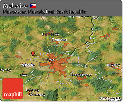 Satellite 3D Map of Malesice