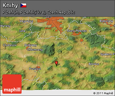 Satellite 3D Map of Knihy