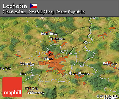 Satellite 3D Map of Lochotín