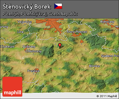 Satellite 3D Map of Štěnovický Borek
