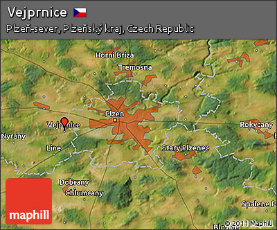 Satellite 3D Map of Vejprnice