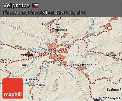 Shaded Relief 3D Map of Vejprnice