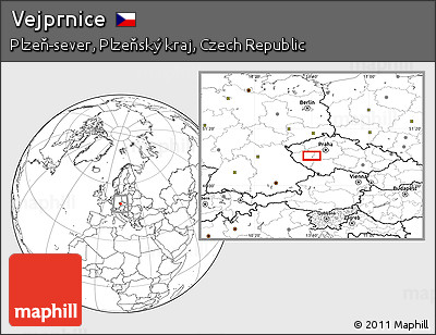 Blank Location Map of Vejprnice