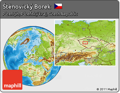 Physical Location Map of Štěnovický Borek