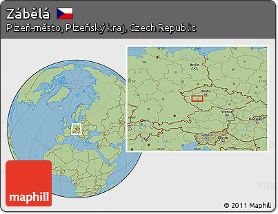 Savanna Style Location Map of Zábělá