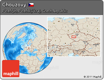 Shaded Relief Location Map of Chouzovy