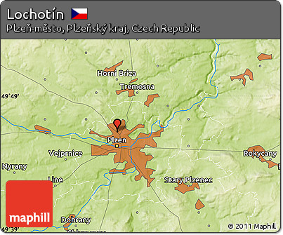 Physical Map of Lochotín