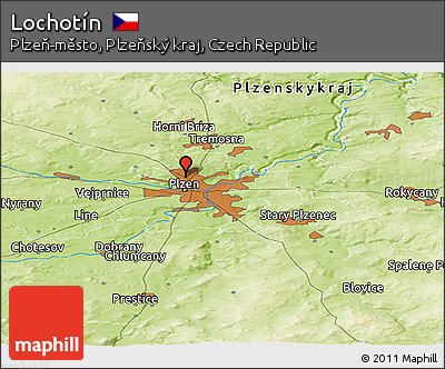 Physical Panoramic Map of Lochotín