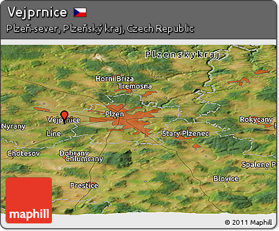 Satellite Panoramic Map of Vejprnice