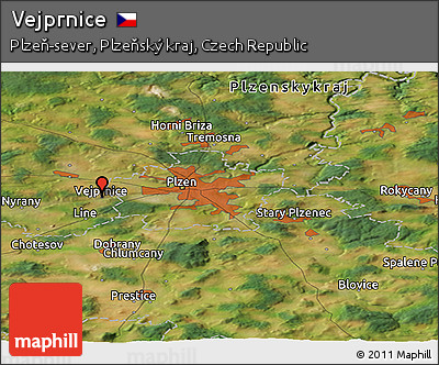 Satellite Panoramic Map of Vejprnice