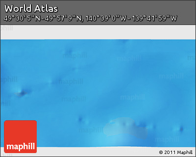 Physical 3D Map of the Area around 49° 43' 37" N, 140° 10' 30" W
