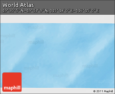 Physical 3D Map of the Area around 49° 43' 37" N, 146° 16' 30" E
