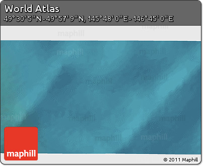 Satellite 3D Map of the Area around 49° 43' 37" N, 146° 16' 30" E