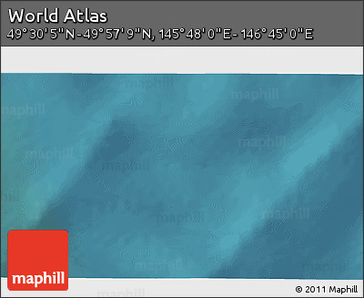 Satellite 3D Map of the Area around 49° 43' 37" N, 146° 16' 30" E