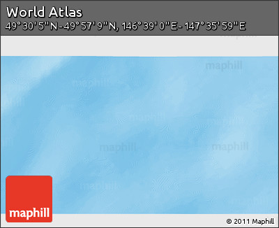 Physical 3D Map of the Area around 49° 43' 37" N, 147° 7' 30" E