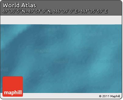 Satellite 3D Map of the Area around 49° 43' 37" N, 147° 7' 30" E