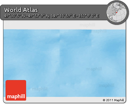 Physical 3D Map of the Area around 49° 43' 37" N, 149° 40' 30" E