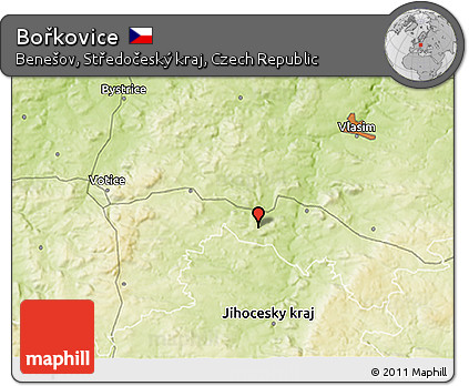 Physical 3D Map of Bořkovice