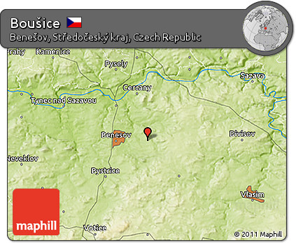 Physical 3D Map of Boušice