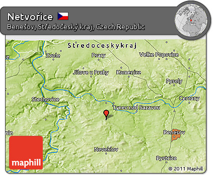 Physical 3D Map of Netvořice