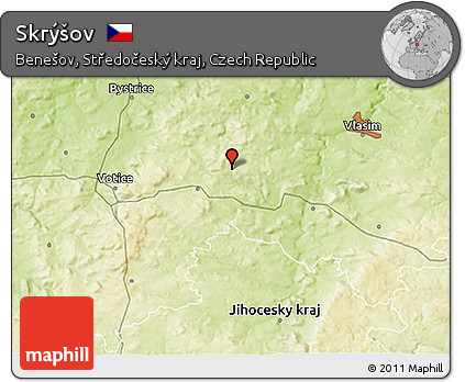 Physical 3D Map of Skrýšov