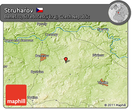 Physical 3D Map of Struhařov