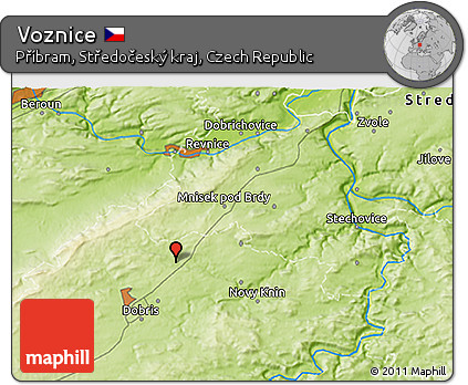 Physical 3D Map of Voznice