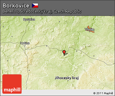 Physical 3D Map of Bořkovice