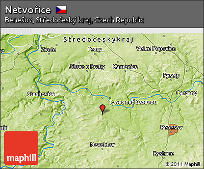 Physical 3D Map of Netvořice
