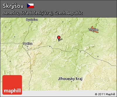 Physical 3D Map of Skrýšov