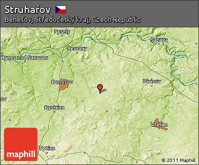 Physical 3D Map of Struhařov