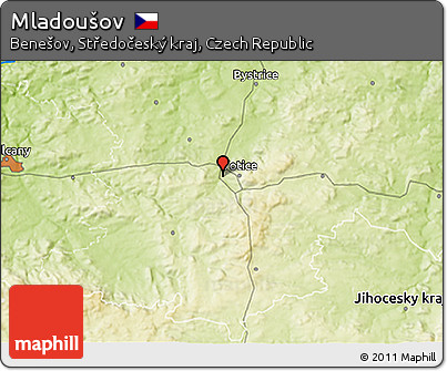 Physical 3D Map of Mladoušov