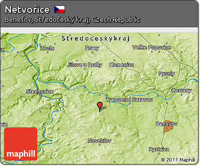 Physical 3D Map of Netvořice