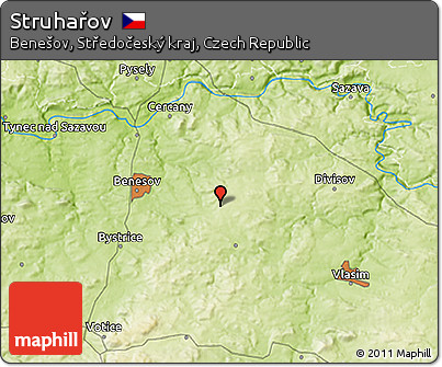 Physical 3D Map of Struhařov