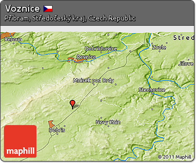 Physical 3D Map of Voznice