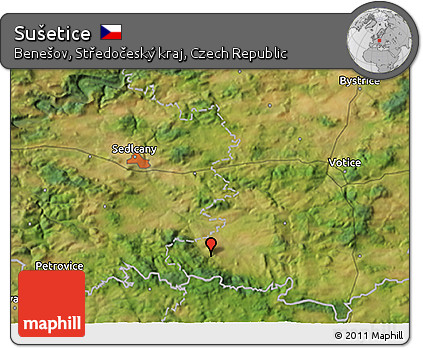 Satellite 3D Map of Sušetice