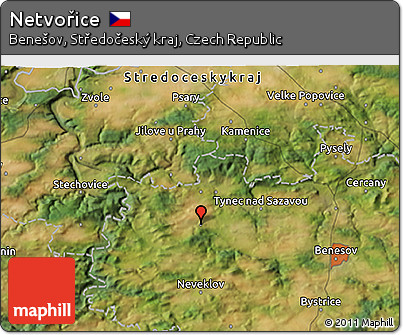 Satellite 3D Map of Netvořice