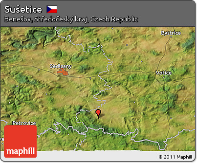 Satellite 3D Map of Sušetice