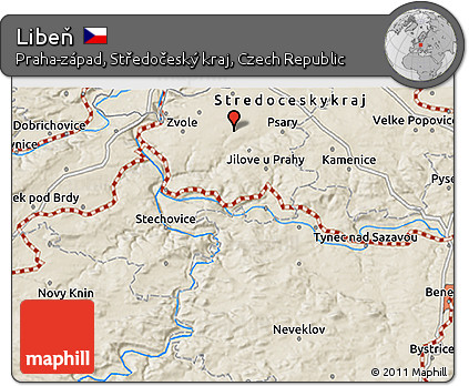 Shaded Relief 3D Map of Libeň