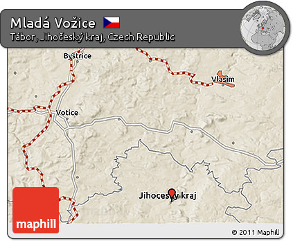 Shaded Relief 3D Map of Mladá Vožice
