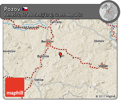 Shaded Relief 3D Map of Pozov