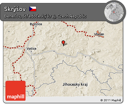 Shaded Relief 3D Map of Skrýšov