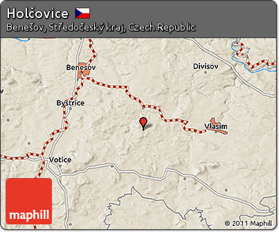 Shaded Relief 3D Map of Holčovice