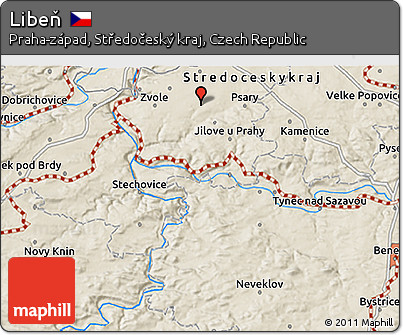 Shaded Relief 3D Map of Libeň
