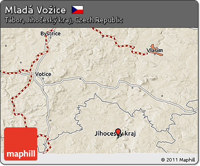 Shaded Relief 3D Map of Mladá Vožice