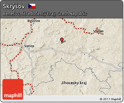 Shaded Relief 3D Map of Skrýšov