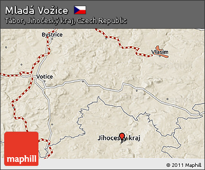 Shaded Relief 3D Map of Mladá Vožice