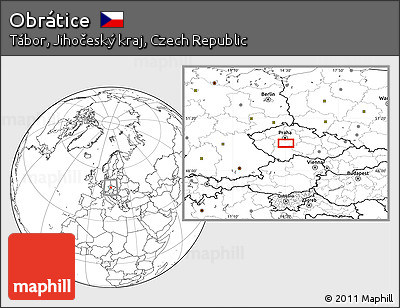 Blank Location Map of Obrátice